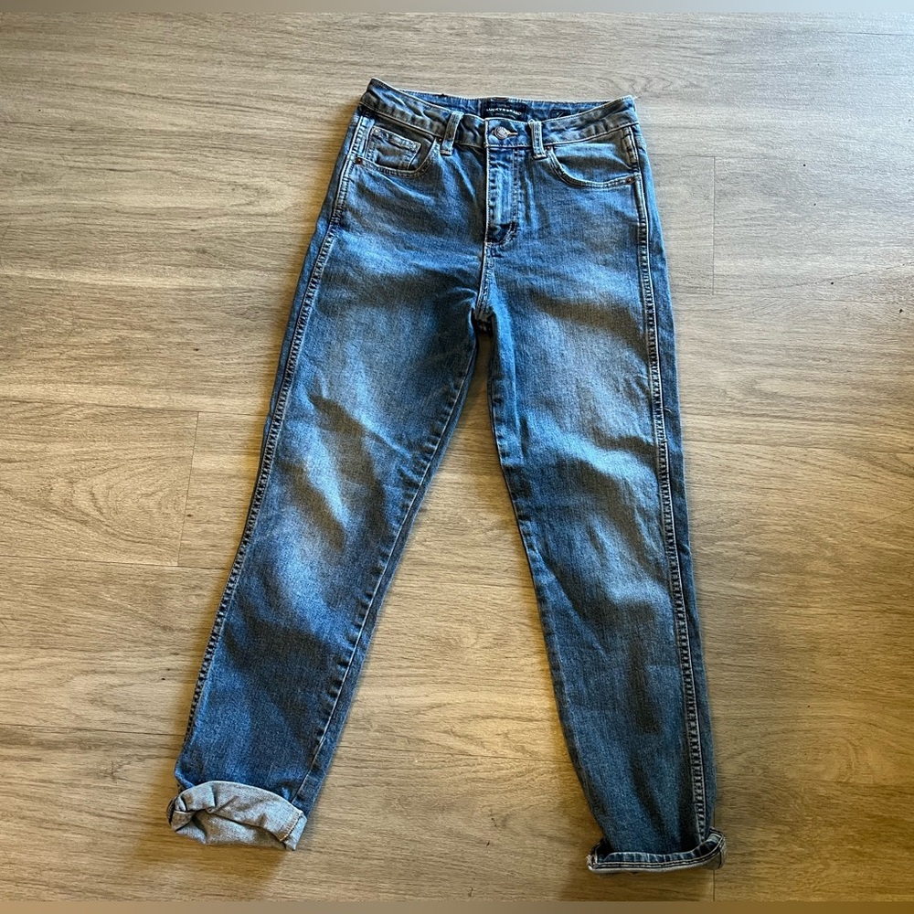 Luck Brand High Waist Straight Leg Ankle Jean